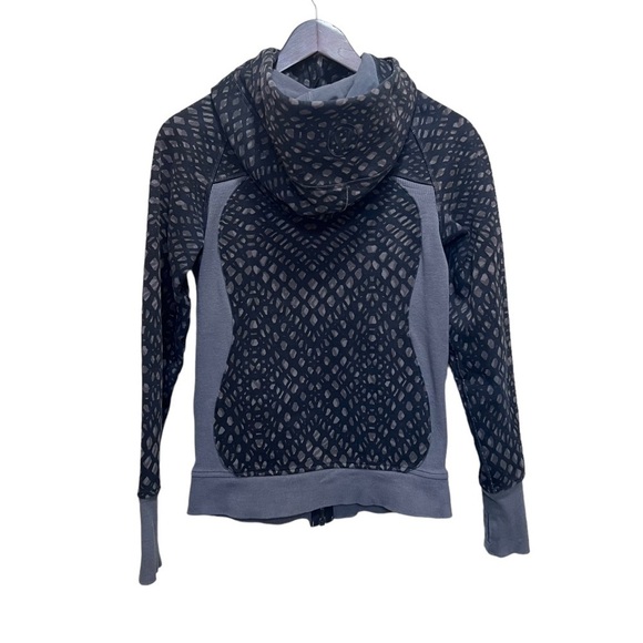 Lululemon Scuba Hoodie III Black Gray Full Zip Cotton Fleece Size 4 - Picture 10 of 12